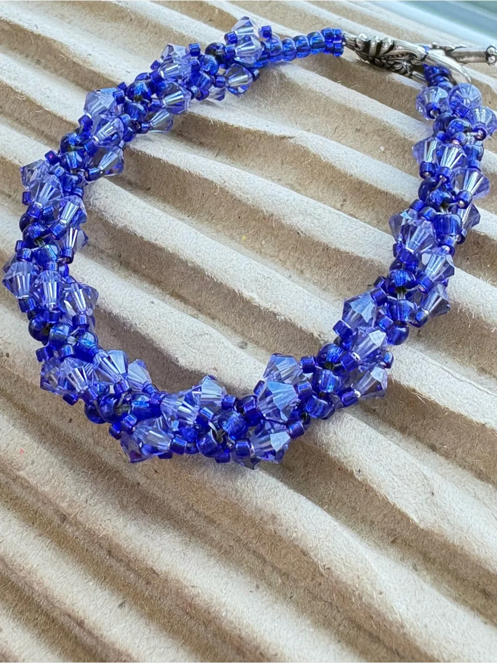 Austrian Swarovski Crystal Handmade Deep Blue Beaded Women's Bracelet